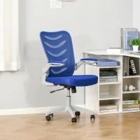 Vinsetto Sedia da Ufficio Ergonomica, Poltrona Girevole, Altezza Regolabile e Braccioli Sollevabili, 58.5x58x94.5-103.5cm, Blu(m-10)