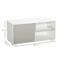 HOMCOM Mobile Porta TV Basso Design Moderno in Legno Bianco e Grigio per Soggiorno o Camera, TV fino a 42"(m-3)