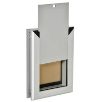 PawHut Gattaiola con Sistema di Blocco per Vetro e Porte, per Animali fino a 9kg, 25.2x6.5x34.2Acm(m-8)