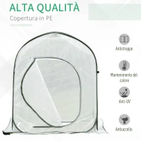 Outsunny Mini Serra Pieghevole Apertura Pop-Up con Sacca, 90x90x110cm(m-4)
