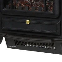 HOMCOM Semineu Electric cu Efect Flacără de Podea Putere 950W /1850W 42x28x54cm Negru(m-8)