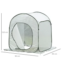 Outsunny Mini Serra Pieghevole Apertura Pop-Up con Sacca, 90x90x110cm(m-3)