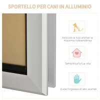 PawHut Gattaiola con Sistema di Blocco per Vetro e Porte, per Animali fino a 9kg, 25.2x6.5x34.2Acm(m-7)