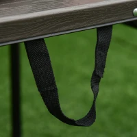 Outsunny Masa Camping Pliabila Portabila cu Inaltimea Reglabila Efect Lemn 122x61x53 / 71,5cm(m-14)