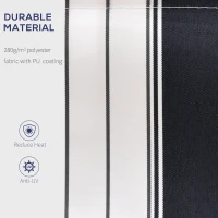 Outsunny Perdea Soare Rulanta de Perete Manuala cu Dungi , Albastr si alb, 2.5x2m(m-4)