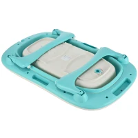 HOMCOM Ergonomische Babybadewanne , faltbare Babywanne , Badewanne für Babies, Kunststoff, Grün, 84,5 x 50,5 x 24 cm(m-7)