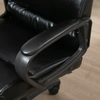 Vinsetto Bürostuhl Drehstuhl mit Rückenlehne Chefsessel Bürosessel Höhenverstellbar Computerstuhl Arbeitsstuhl Schreibtischstuhl mit Wippfunktion PU-kunststoff Schwarz 66 x 66 x 107-114 cm(m-9)