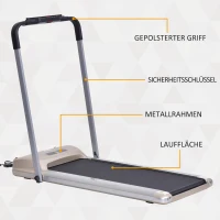 HOMCOM elektrische loopband met LCD-display, inklapbaar fitnessapparaat, 1-10 km/u, staal, zwart, 70 x 128 x 116 cm(m-4)