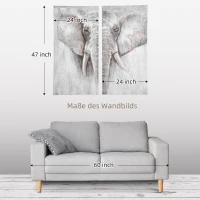 HOMCOM Wall Art Set of 2 Art Print 120L x 120W cm(m-6)