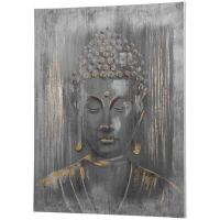 HOMCOM Wandbild "Buddha" 100L x 80B x 2, 8H cm(m-11)