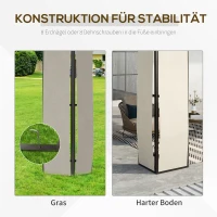 Outsunny Pawilon Ogrodowy z Dachem z Poliwęglanowych Płyt Ochrona UV Wodoodporny Solidny Brązowo-Jasnoszary 3,65 x 3 x 2,75 m(m-6)