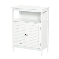 HOMCOM badkamerkast badkamermeubel nachtkastje keukenkast multifunctionele kast hout wit MDF 60 x 30 x 81,6 cm(m-9)