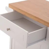 HOMCOM Kitchen Cart Storage Trolley Wooden Cabinet with Drawer Cupboard Towel Rail White(m-5)