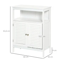 HOMCOM badkamerkast badkamermeubel nachtkastje keukenkast multifunctionele kast hout wit MDF 60 x 30 x 81,6 cm(m-3)