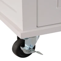 HOMCOM Kitchen Cart Storage Trolley Wooden Cabinet with Drawer Cupboard Towel Rail White(m-7)