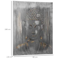 HOMCOM Wandbild "Buddha" 100L x 80B x 2, 8H cm(m-3)