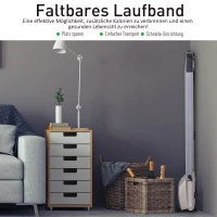 HOMCOM Elektrisches Laufband mit LCD Display, Faltbares Fitnessgerät, 1-10 Km/h, Stahl, Schwarz+ Grau+Champagner, 70 x 128 x 116 cm(m-5)