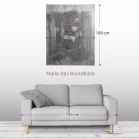 HOMCOM Wandbild "Buddha" 100L x 80B x 2, 8H cm(m-6)