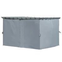 Outsunny Pergola-Pavillon mit einstellbarem Stoffdach witterungsbeständig wasserabweisend Sonnenschutz Polyester Stahl Grau 3,6 x 3 x 2,27 m(m-4)