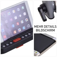 HOMCOM Elektrisches Laufband mit LCD Display, Faltbares Fitnessgerät, 1-10 Km/h, Stahl, Schwarz+ Grau+Champagner, 70 x 128 x 116 cm(m-7)