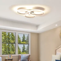 Lampa sufitowa HOMCOM lampa do salonu lampa do sypialni lampa na sufit nowoczesna lampa do jadalni, metal, aluminium, akryl, dł. 56 x szer. 47 x wys. 8 cm(m-2)