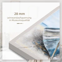 HOMCOM wanddecoratie 'boot op het strand' woonkamer canvaskunst(m-7)