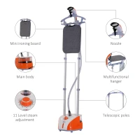 Homcom Fier de calcat Vaporizator Vertical Capacitate 2L, Portocaliu si Gri(m-4)