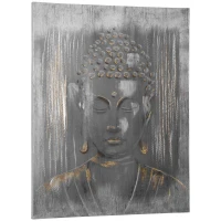 HOMCOM Wandbild "Buddha" 100L x 80B x 2, 8H cm(m-1)