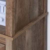 HOMCOM Free standing Kitchen Cupboard with 3 Open Shelves, Glass Door Cabinet, Storage Unit Home Organisation, Brown(m-12)