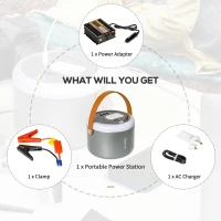 Outsunny Portable Power Station 153.6Wh/48000mAh Camping Power Pack with LED Flashlight and DC Outlet for Outdoor Travel RV / Van Emergency(m-7)