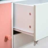 HOMCOM Kids Bookcase, Kids Storage Units, Multi-Shelf Modern Freestanding Cabinet of Drawer Book Magazine Organizer Study Bedroom 80 x 30 x 85cm Pink(m-7)