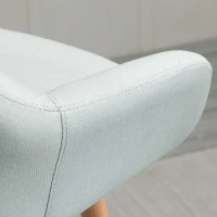 HOMCOM Tabourets de Bar Design scandinave - Lot de 2 tabourets de Bar Grand Confort avec Repose-Pieds et accoudoirs - Bois d'hévéa Lin gris(m-9)