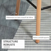 HOMCOM Tabourets de Bar Design scandinave - Lot de 2 tabourets de Bar Grand Confort avec Repose-Pieds et accoudoirs - Bois d'hévéa Lin gris(m-6)