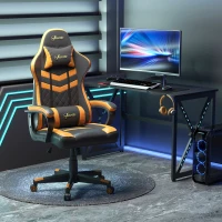 Vinsetto High Back Rocking Gaming Office Chair with Headrest and Lumbar Support, Rolling Casters Orange(m-2)