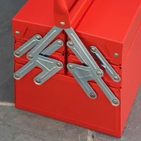 DURHAND Gereedschapskist met 5 Vakken 45 x 20 x 34,5cm Staal Rood(m-4)