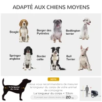HOMCOM Remorque velo pour chien animaux avec drapeau et 8 reflecteurs gris et noir(m-8)