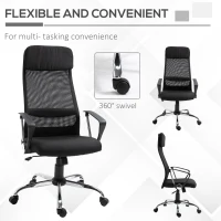 Vinsetto Office Chair Linen Mesh Fabric High-Back Black(m-6)