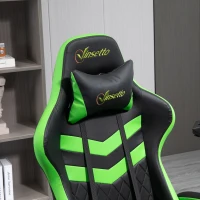 Vinsetto High Back Rocking Gaming Office Chair with Headrest and Lumbar Support, Rolling Casters Green(m-14)