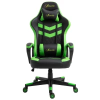 Vinsetto High Back Rocking Gaming Office Chair with Headrest and Lumbar Support, Rolling Casters Green(m-10)
