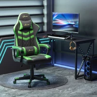Vinsetto High Back Rocking Gaming Office Chair with Headrest and Lumbar Support, Rolling Casters Green(m-8)