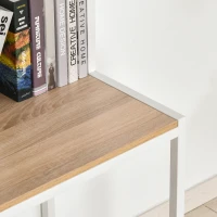 HOMCOM Computer Desk w/ Bookshelf L-Shaped Wood Corner Table Desk Workstation Gaming PC Gaming Laptop Desk Home Office Study Small Space(m-10)