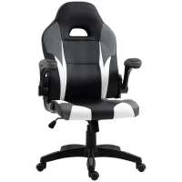Vinsetto Silla Gaming Ergonómica Silla de Escritorio de Oficina 360° Giratoria con Apoyabrazos Abatibles Función de Basculante para Videojuegos Trabajo 68x71x114-124 cm Negro(m-1)
