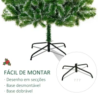 HOMCOM Árvore de Natal Artificial 210cm com 968 Ramos e Suporte de Metal Decoração Interior Sala de Estar Festas Ø100x210cm Verde(m-6)