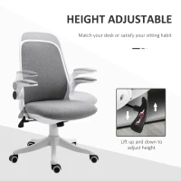 Vinsetto Swivel Office Chair Fabric w/ Liftable Armrest Grey(m-4)