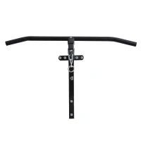 HOMCOM Muurbevestigde Bokszakhouder met Optrekstang tot 130 kg Draagkracht Staal Zwart 93 x 47 x 51 cm(m-7)