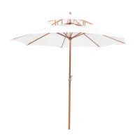 Drewniany parasol przeciwsłoneczny ogrodowy podwójny dach 2,7m Outsunny(m-1)