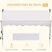 Outsunny markiza zaciskowa, osłona przeciwsłoneczna, składane ramię, korbka ręczna, balkon aluminiowy, kremowa 2x1,2 m(m-4)