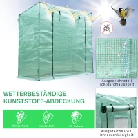 Outsunny Gewächshaus Treibhaus Tomatenhaus mit 2 Fenstern Frühbeet 200x73x168 cm Grün(m-6)