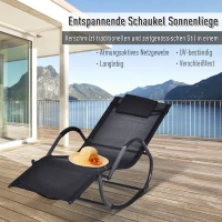Outsunny Schommelstoel schommelbank schommelligbed kussen textilene zwart(m-4)