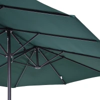 Outsunny parasol met zwengel tuinparasol dubbele marktparasol 460 x 270 cm donkergroen(m-10)